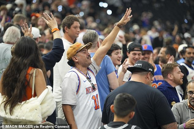 Knicks fans were seen chanting 'Knicks in four' after the team's Game 2 win in San Antonio