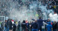 Rangers and Celtic fans clashed in the Scottish Cup quarter-final at Ibrox in March