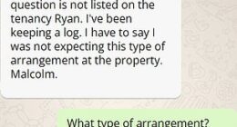 A landlord has sparked fury after revealing a 'creepy' logbook he used to track his tenant's boyfriend every time he stayed over