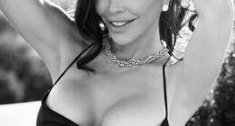 Lauren Sanchez risked a major wardrobe malfunction as she flaunted her ample assets in a very low-cut top
