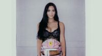 Lewis Hamilton shared a sweet polaroid snap of girlfriend Kim Kardashian posing with his glittering purple race helmet at the Monaco Grand Prix
