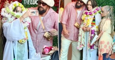 Lisa Bonet and ex Jason Momoa reunite for daughter Lola's high school graduation
