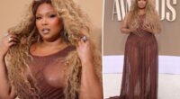 Lizzo goes daringly bare in sheer brown dress for BET Awards