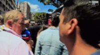 Martin Brundle's hilarious reaction to getting shoved during Monaco Grand Prix grid walk