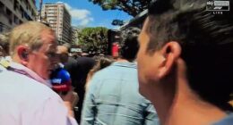 Martin Brundle's hilarious reaction to getting shoved during Monaco Grand Prix grid walk