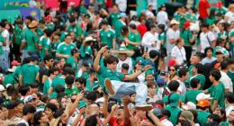 Thousands of fans forced their way into fan zones across Mexico ahead of Thursday's game