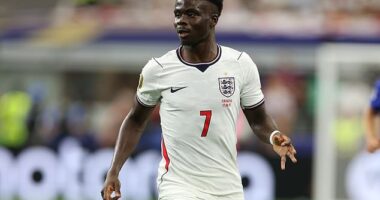 Bukayo Saka missed England training as he follows an individual programme due to the effects of an Achilles injury