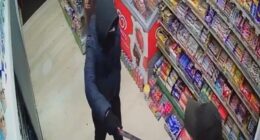 Finlay Crawshaw, 21, burst into News Plus convenience store, Edinburgh, brandishing a large kitchen knife towards the two workers and attempted to rob them of their takings