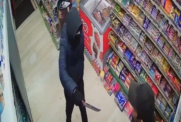 Finlay Crawshaw, 21, burst into News Plus convenience store, Edinburgh, brandishing a large kitchen knife towards the two workers and attempted to rob them of their takings