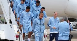 England arrived in Kansas City on Saturday afternoon before travelling to their base