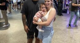 Tiarna Weismantel with her late fiancé Noah Aritara Tearoiti and their baby daughter Lani