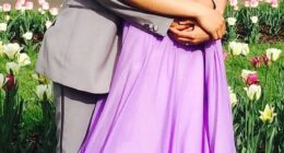 Naisha Ruzensky and Jayden Johnson pose together at prom before Johnson's transition. The two started dating in high school