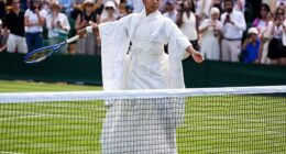 Naomi Osaka brought her 'fashion show' to Wimbledon on Monday afternoon