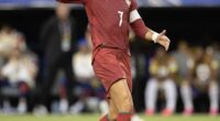 Cristiano Ronaldo wore special edition gold boots in the first half against Colombia on Saturday