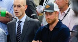 Prince Harry sat next to NBA Commissioner Adam Silver during Game 5 of the NBA Finals in San Antonio