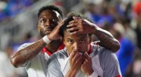 Haiti forward Ruben Prividence celebrates after scoring the opening goal in Florida
