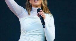 Rachel Stevens has revealed that she no longer gets chatted up or asked on dates. Here the star performs at Emirates Stadium on June 5