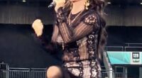 Shania Twain's outfit and dance moves at Wembley Stadium in London Friday led to a flood of reactions on social media, as some said the vocalist's black lace dress and dance moves were too racy