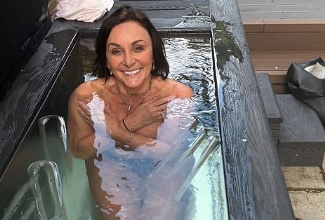 Shirley Ballas, 65, left little to the imagination as she went topless for a freezing three minute ice bath in an Instagram update on Sunday