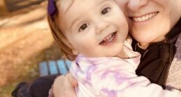 Sydney dance teacher Lorena Otes fell pregnant on her 13th IVF round at the age of 45. She is pictured above with her daughter Bonnie