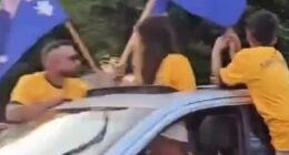 Fans wearing Australian shirts and flying Australian flags could be seen flooding the streets in Lebanon