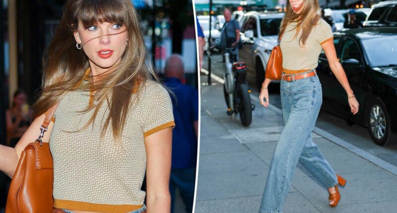 Taylor Swift nods to ‘Midnights’ era with ‘70-inspired studio look