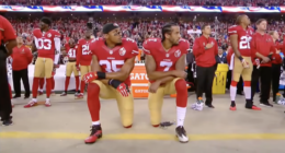 Colin Kaepernick kneels during National Anthem