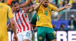 Socceroos veteran Aziz Behich (pictured right in jersey No.16) says the belief in the team is 'going through the roof' as they prepare to face Egypt in the World Cup