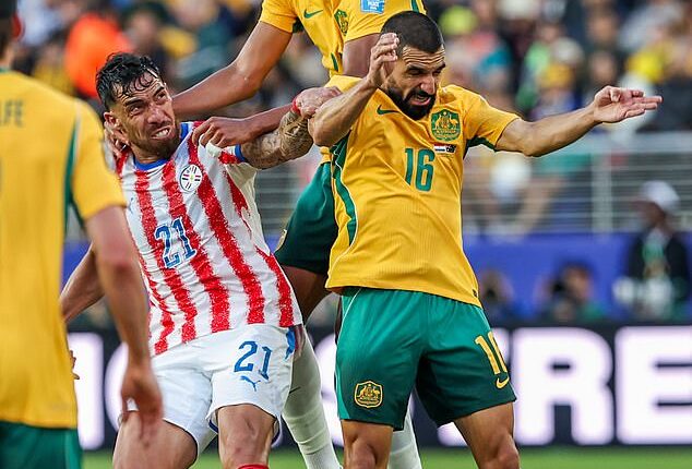 Socceroos veteran Aziz Behich (pictured right in jersey No.16) says the belief in the team is 'going through the roof' as they prepare to face Egypt in the World Cup