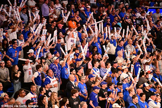 New York Knicks fans celebrate during a miraculous night at Madison Square Garden