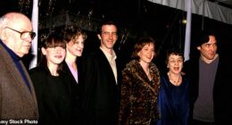 Meet the Cusacks: The Daily Mail reveals what became of the family acting dynasty as Joan makes her Hollywood return (L-R Dick, Susie, Joan, Bill, Anne, Nancy and John in 1999)