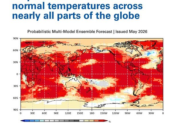 The WMO has warned that people should prepare for hotter-than-normal temperatures 'across nearly all parts of the globe'
