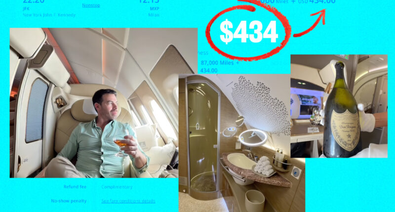 This credit-card pointsmaxxer booked a $16,000 first-class Emirates flight for $400 — and you can, too