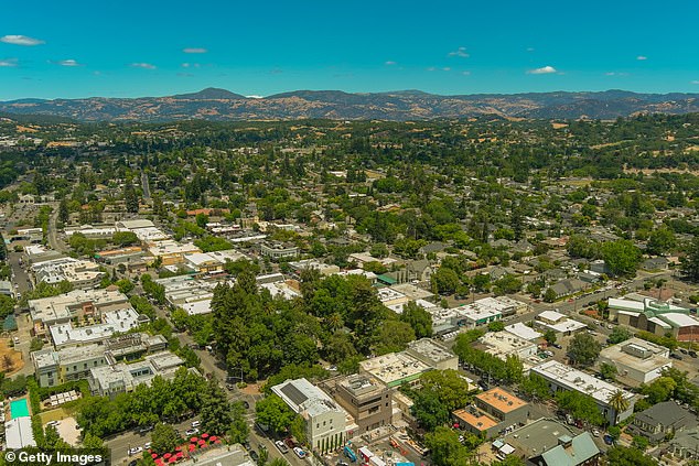 Pictured above is an aerial view of a town located in Sonoma County, California, which is home to nearly 500,000 residents and sees about 10 million tourists per year