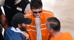 Timothee Chalamet was courtside for Spurs vs Knicks without girlfriend Kylie Jenner