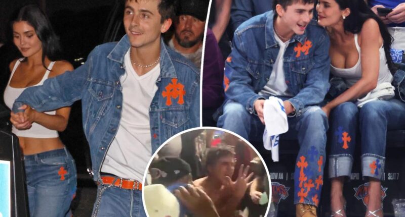 Timothee Chalamet rips off shirt, takes reporter's mic after Knicks win Game 4