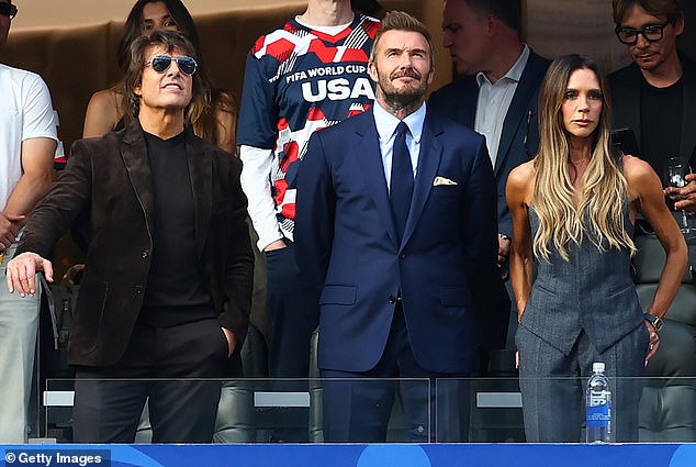 Tom Cruise, 63, was spotted hanging with close pals David Beckham and wife Victoria while attending the World Cup game in Los Angeles on Friday