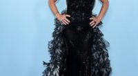 Pink made a spectacular entrance ahead of her hosting duties as she arrived on the red carpet at the 79th Annual Tony Awards in a shimmering low-cut black gown