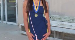 A college pole vaulter has died at the age of 19 after being ejected from her vehicle in a crash