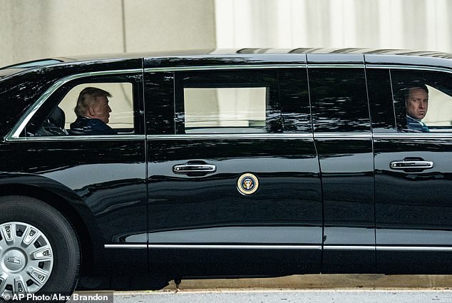 President Trump departs Walter Reed National Military Medical Center after his last checkup