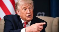 US President Donald Trump reacts and gestures during a bilateral meeting with India's Prime Minister as part of the G7 summit, in Evian, eastern France, on June 17, 2026