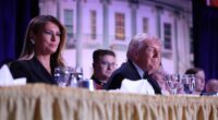 First Lady Melania Trump and President Donald Trump at the White House Correspondents' Dinner at the Washington Hilton in April, before shots rang out