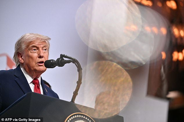 US President Donald Trump is seen in France. The Supreme Court sided with Trump Thursday on a major immigration case centered on temporary protections for hundreds of thousands of migrants living in the US