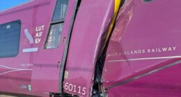 Two trains have crashed into each other causing serious injuries and bloodied passengers on board (seen)