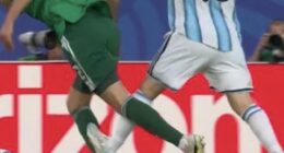 World Cup fans think the tournament is rigged after Lionel Messi avoided a red card for a stamp