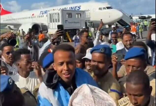World Cup referee Omar Abdulkadir Artan was given a hero's welcome back in Somalia