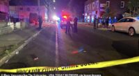 At least four people were shot as violent scenes erupted in Brockton on Friday night