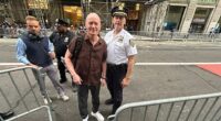 Jim White revealed he was 'flattened' by a New York police officer as he rushed to get to work
