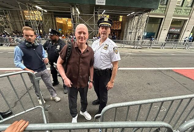 Jim White revealed he was 'flattened' by a New York police officer as he rushed to get to work