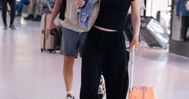 Gigi Hadid and Bradley Cooper jetted out of New York the day after watching their pals Taylor Swift and Travis Kelce wed
